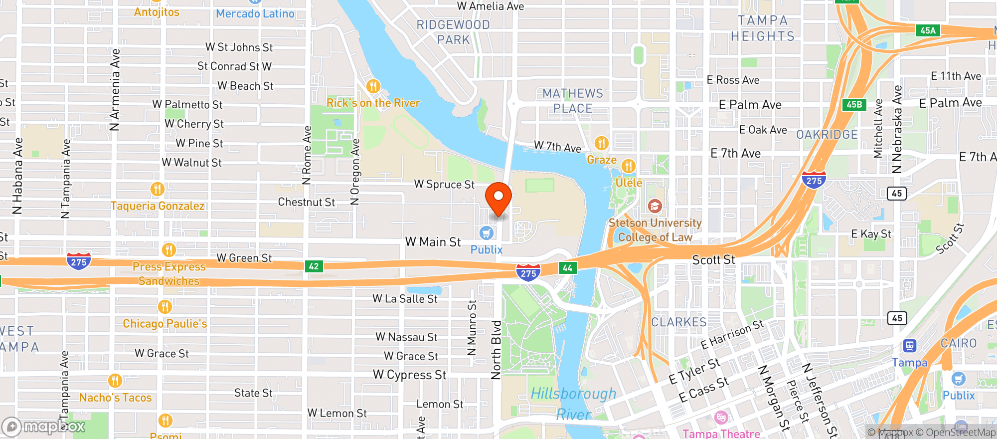 Map showing Publix Super Market