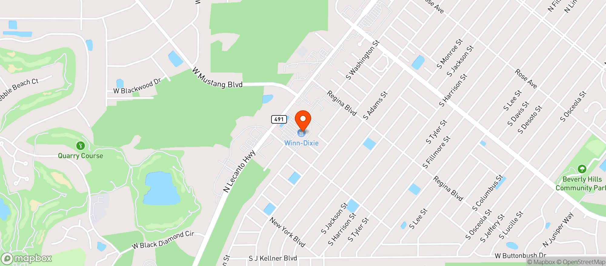 Map showing Winn Dixie 2220