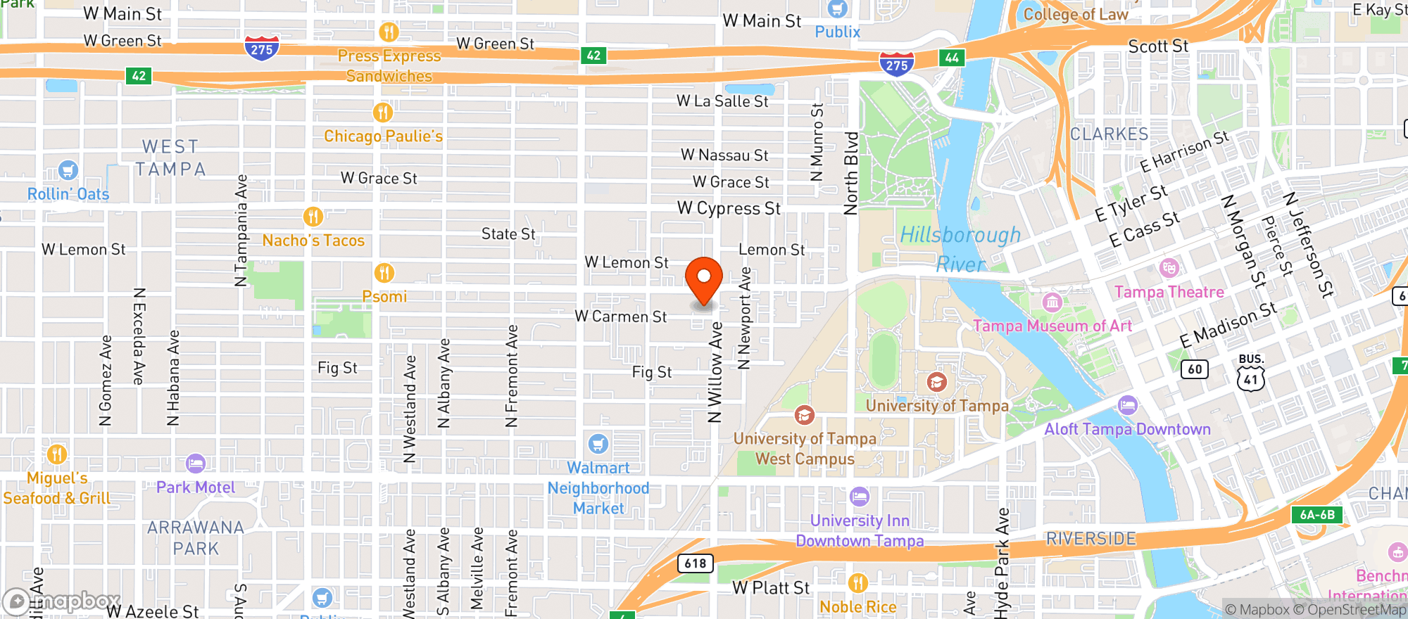 Map showing Tango Brew
