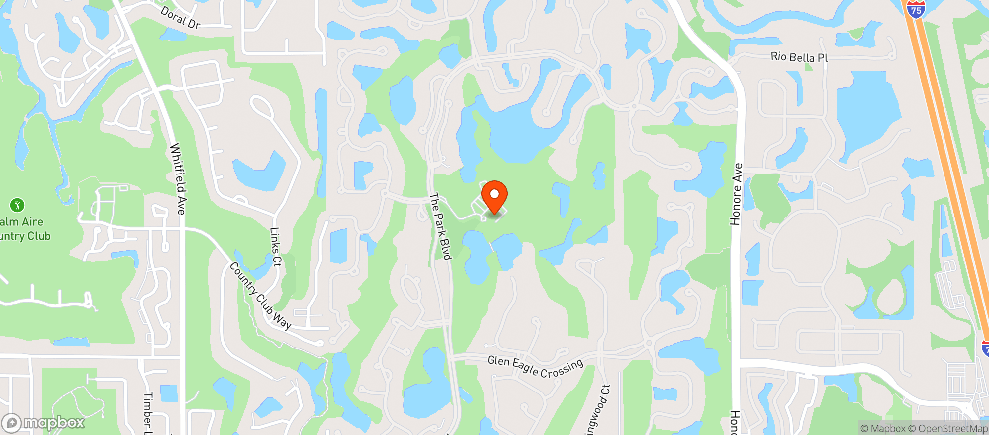 Map showing University Park Country Club