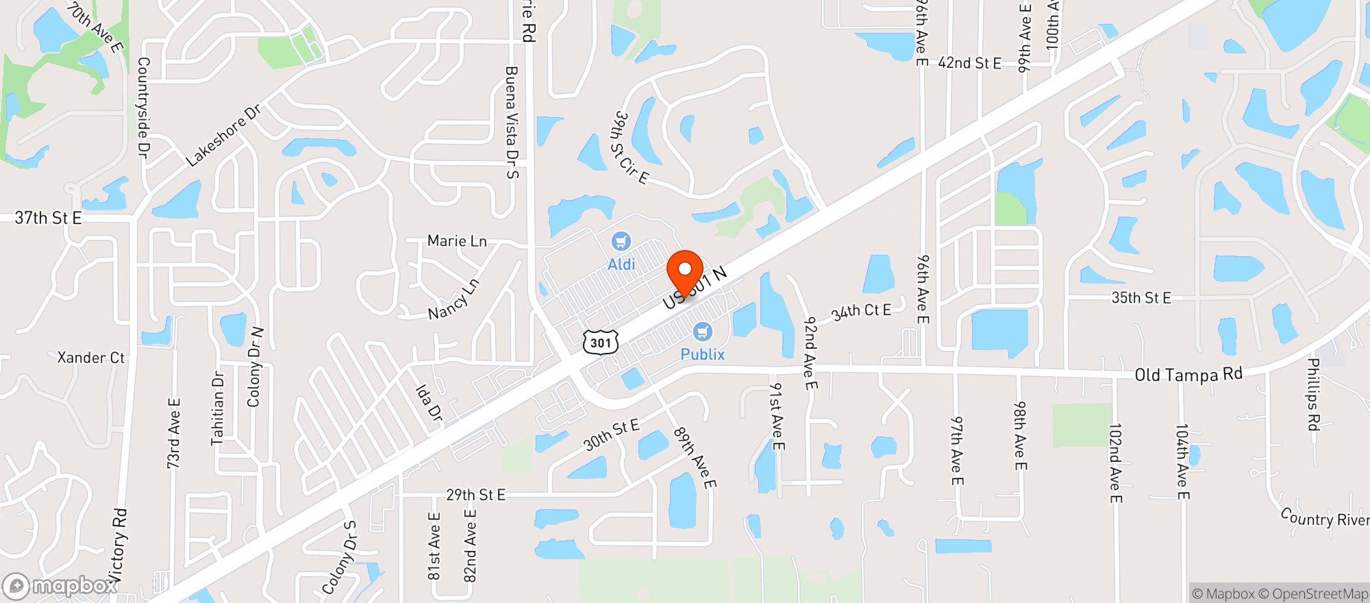Map showing Publix Super Market