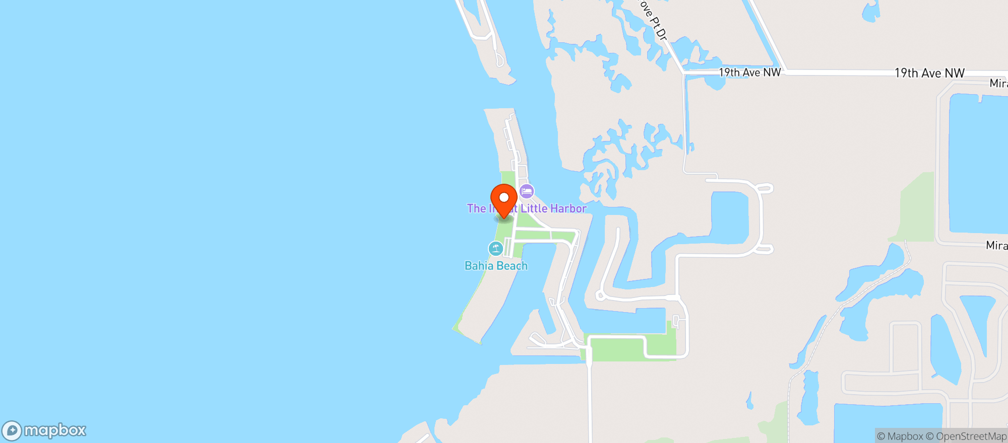 Map showing Sunset Grill At Little Harbor