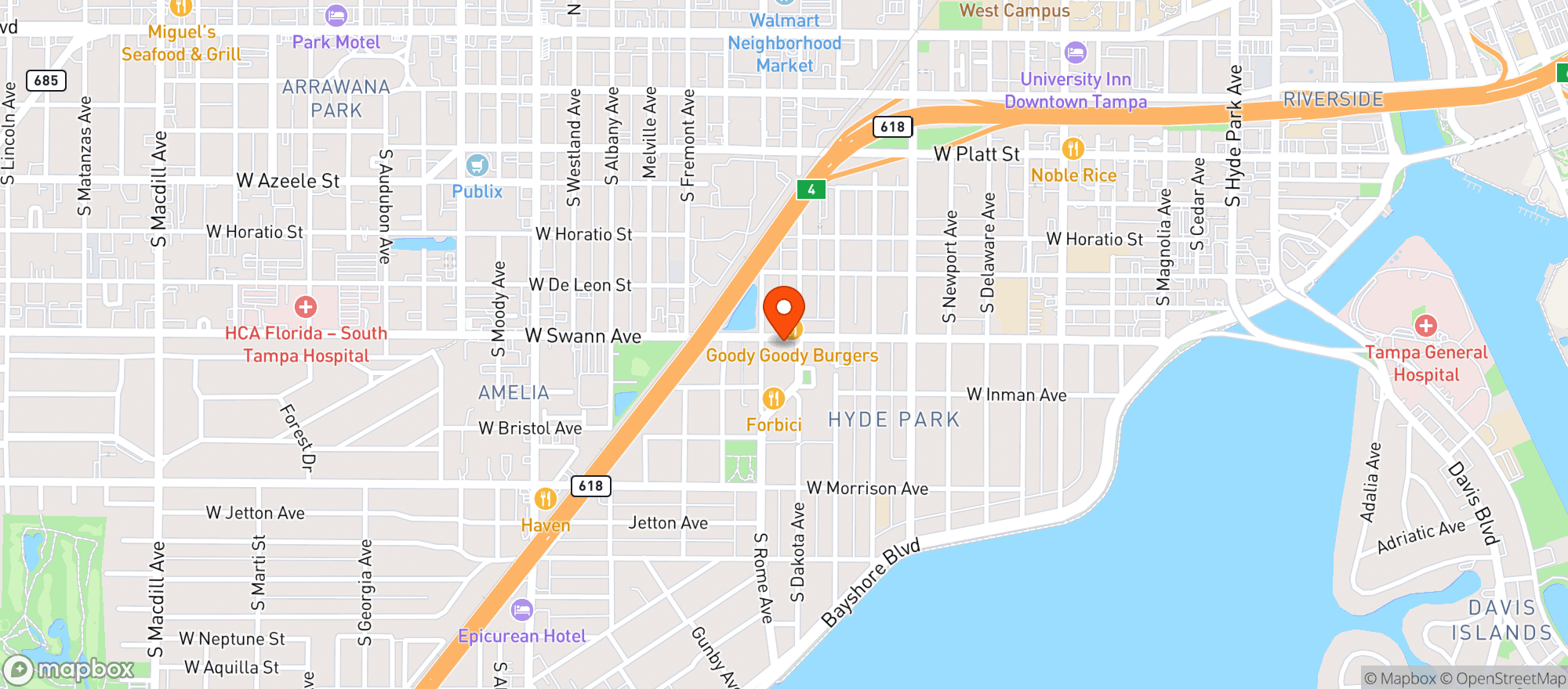 Map showing Timpano Italian Chophou #5207