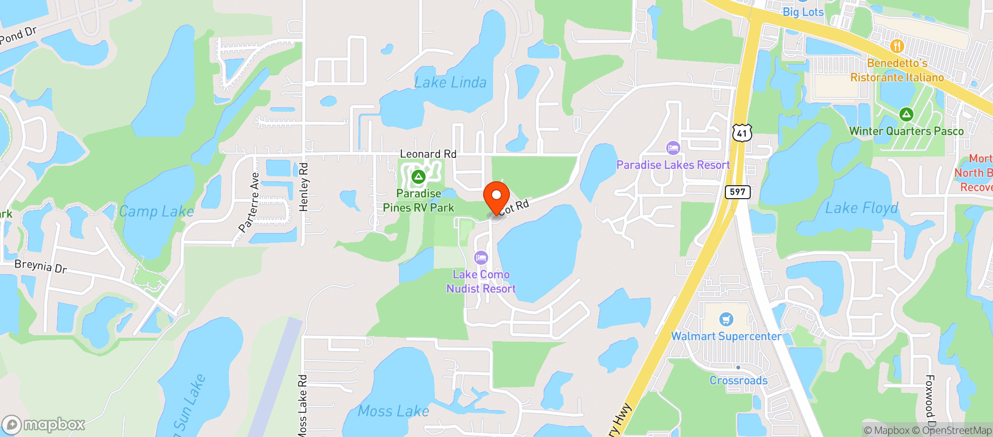 Map showing (B) Lake Como Co-Op