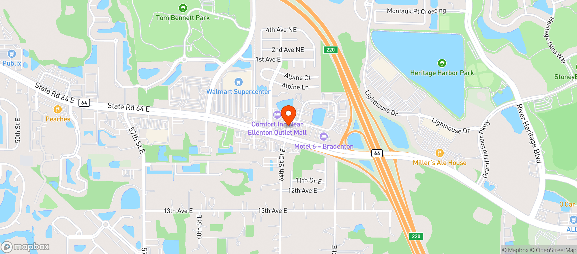Map showing Nick & Moes