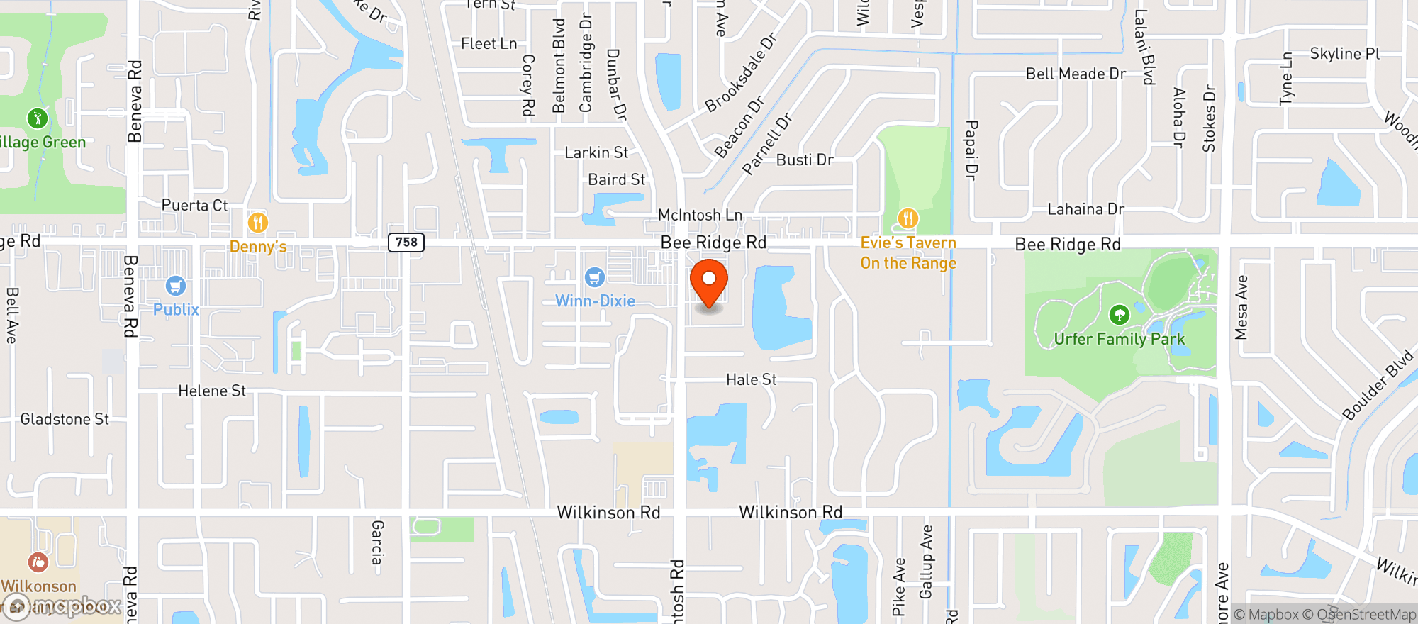 Map showing One Eyed Jacks Restaurant
