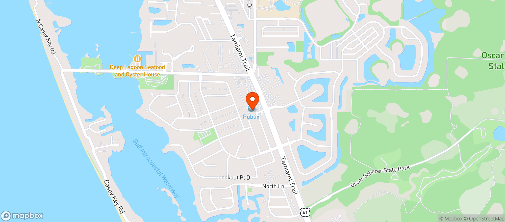 Map showing Publix Super Market #1639