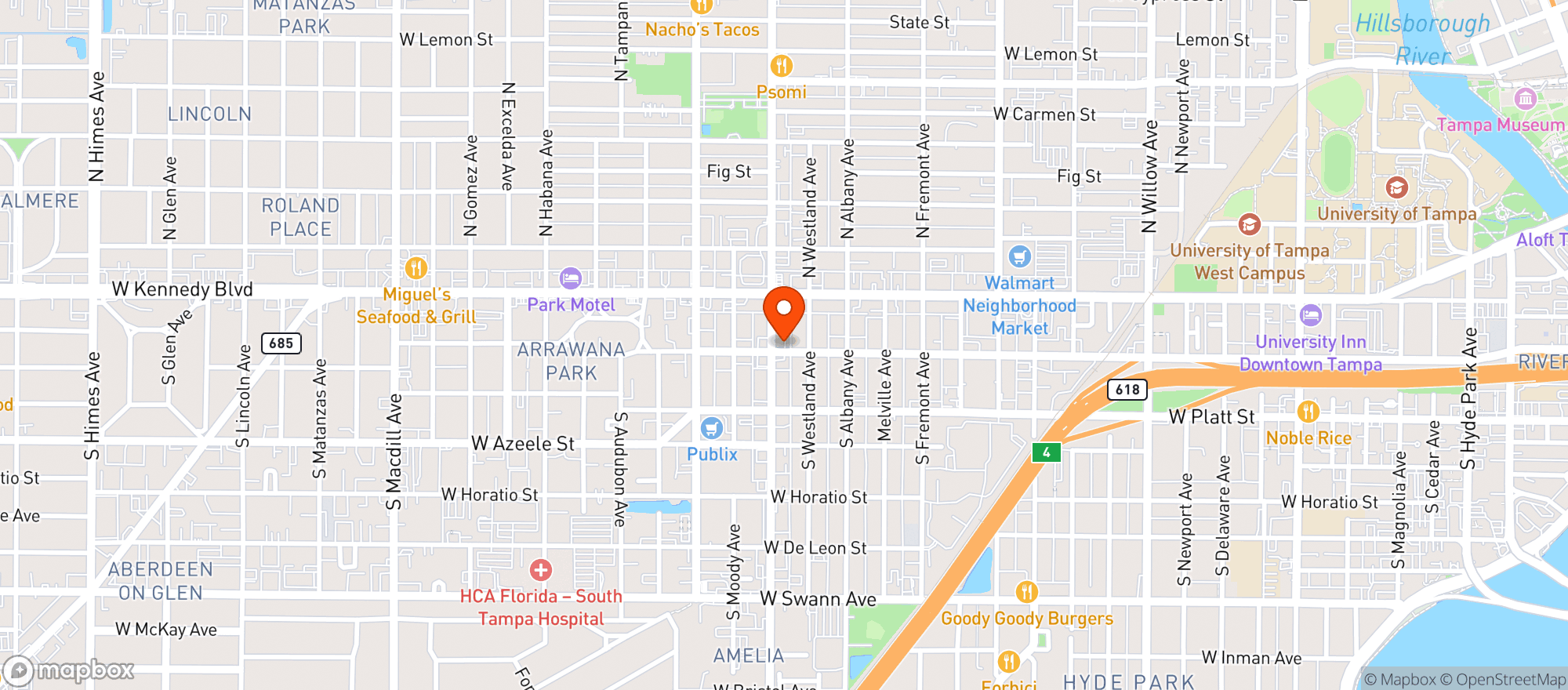 Map showing (c)(ns)(b) Rose Bar Tampa