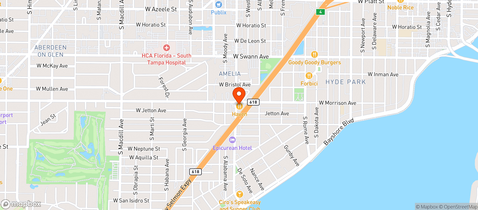 Map showing Haven Wine Bar