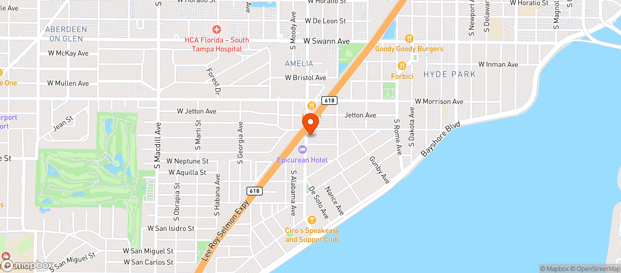 Map showing Berns Steak House