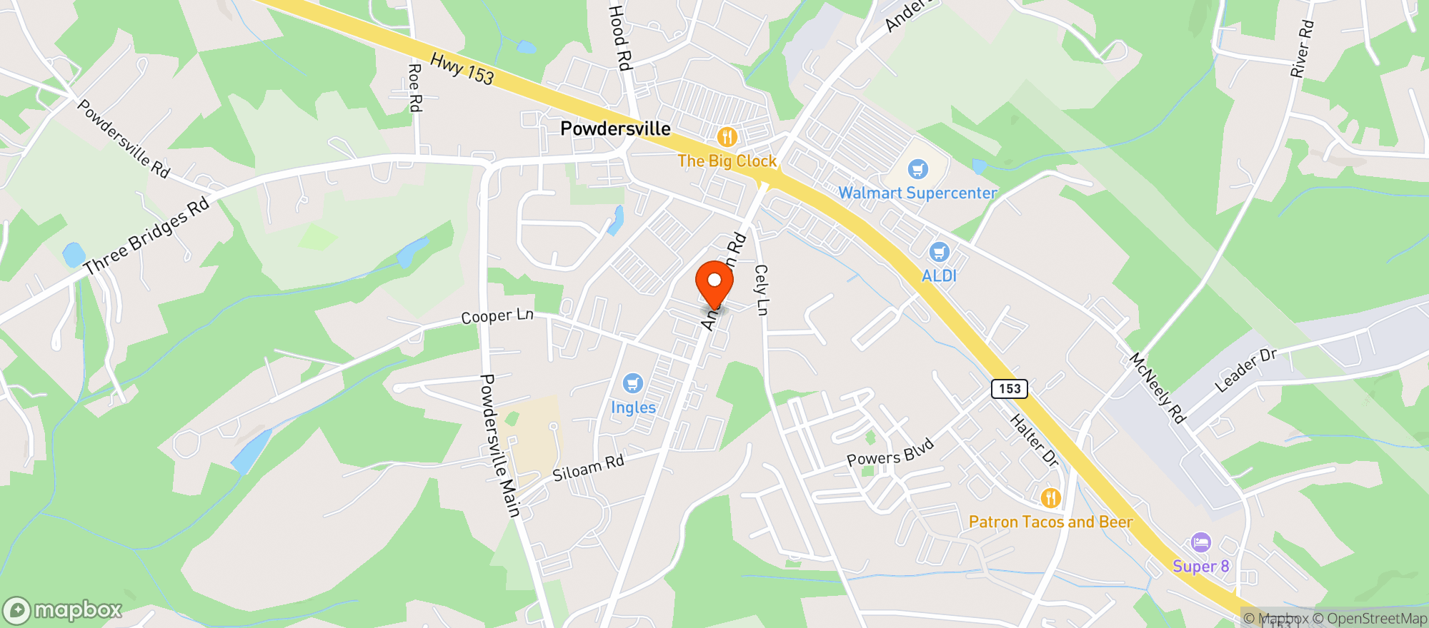Map showing Reubens