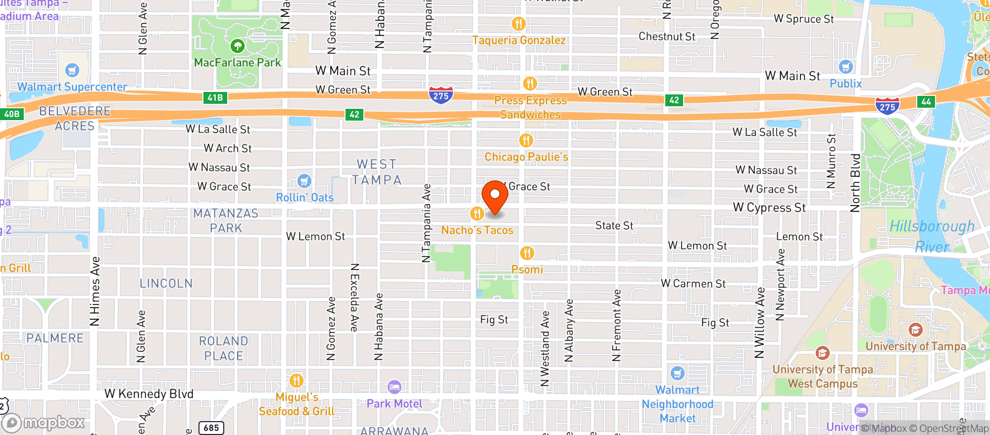 Map showing Catering By The Family