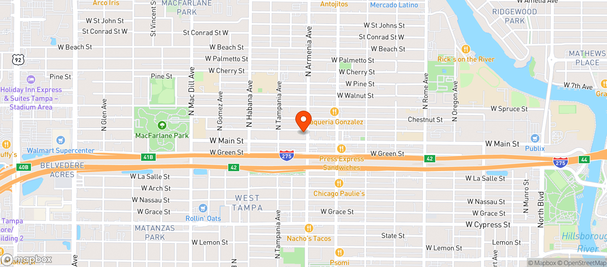 Map showing (c)noho Bistro