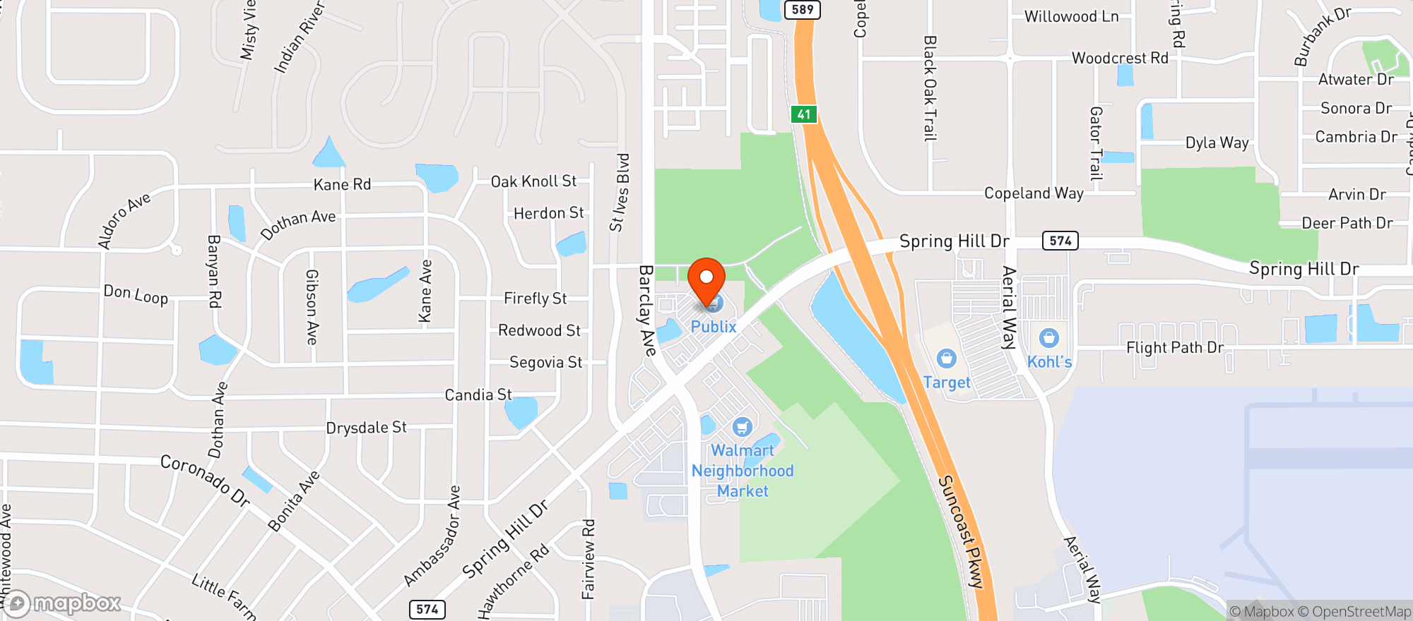 Map showing Publix Super Market