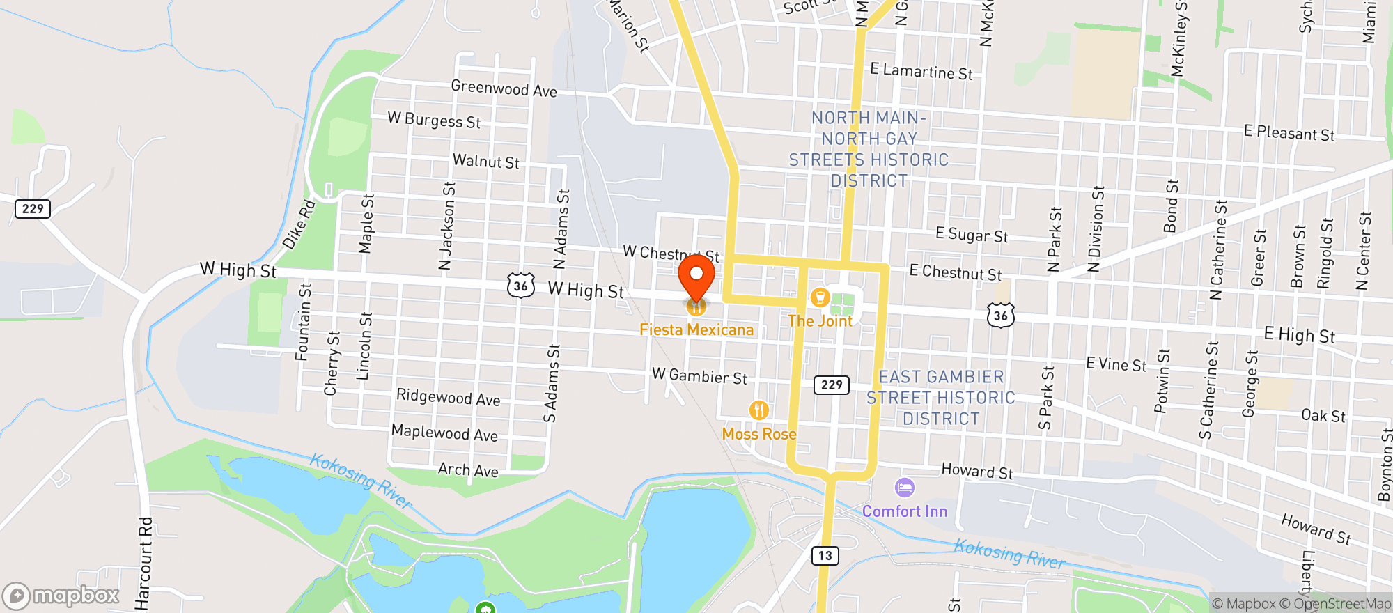 Map showing Fiesta Mexicana