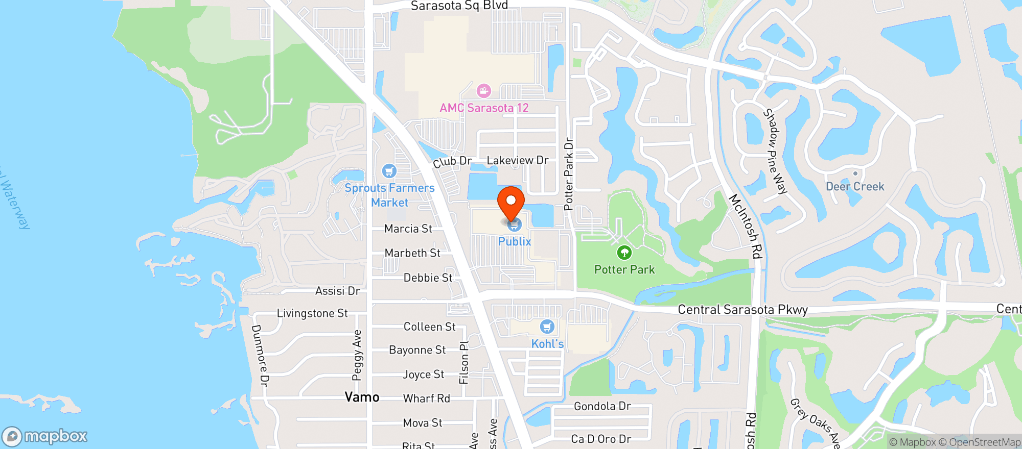 Map showing Publix
