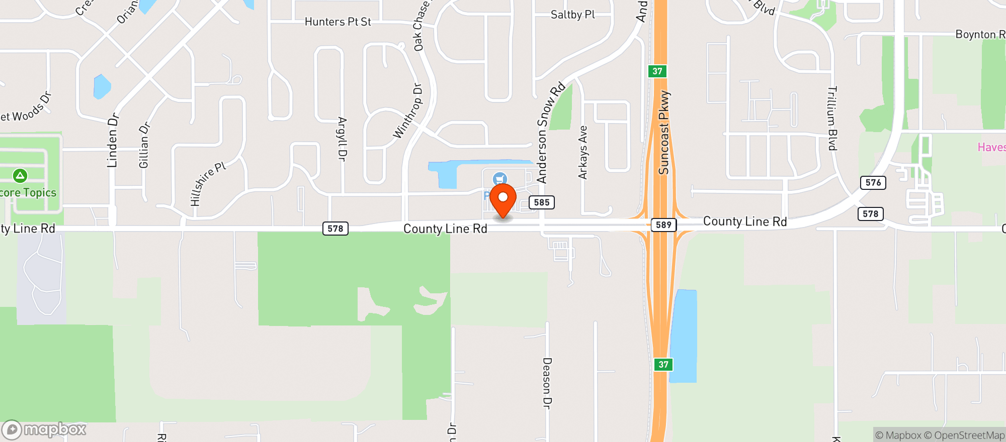 Map showing Publix Super Market