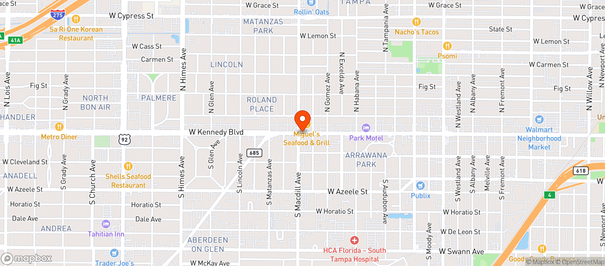 Map showing Miguels