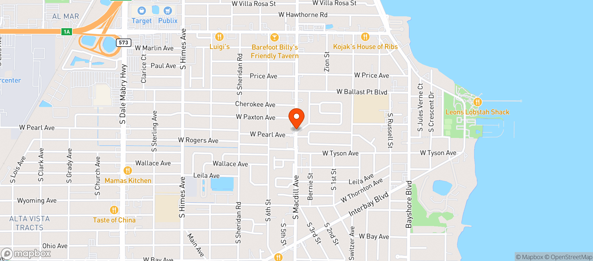 Map showing Mz Food Store & Deli