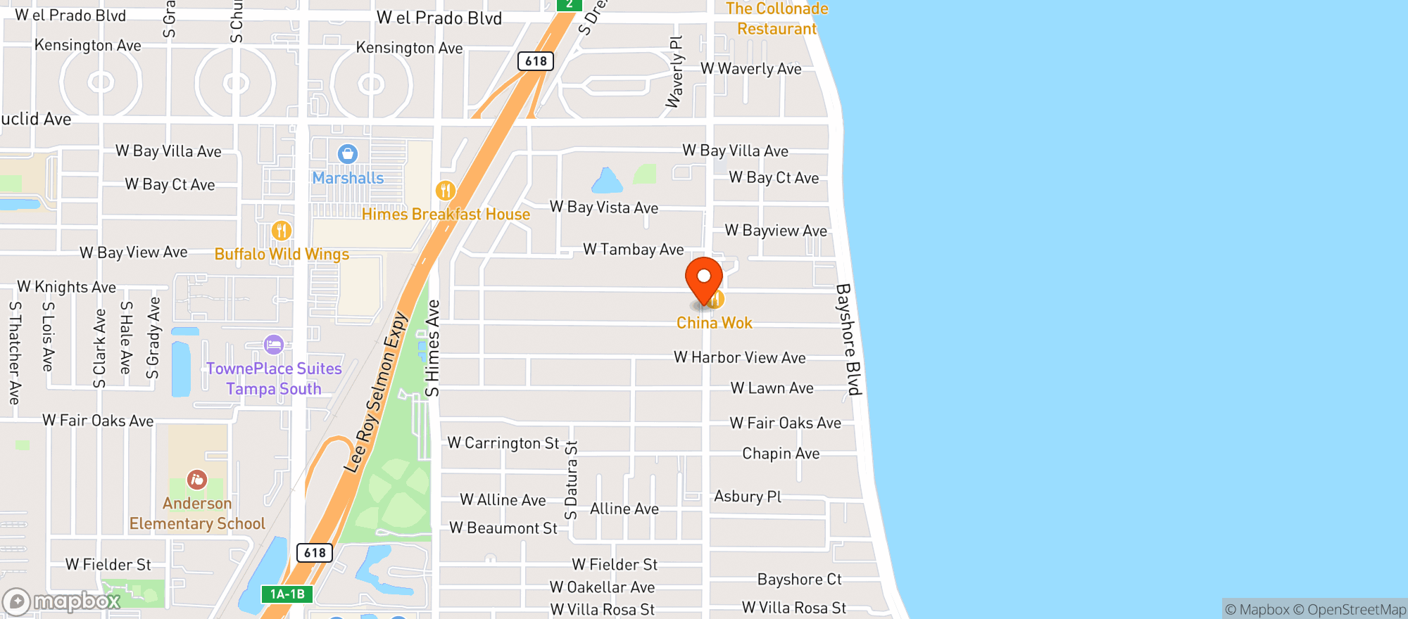 Map showing Cafe Paradiso