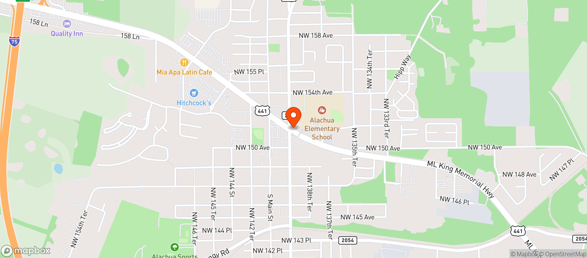 Map showing CIRCLE K (15089 NW US HWY 441)