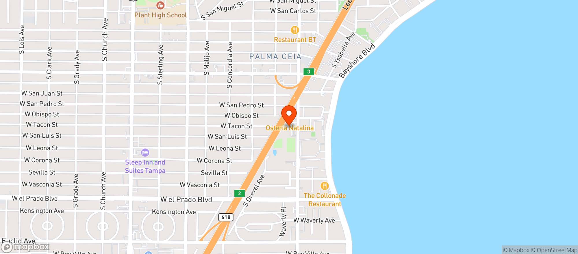 Map showing Palma Ceia Village Health Market