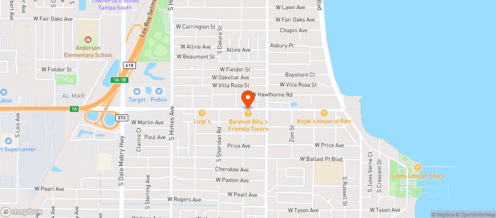 Map showing Friendly Tavern