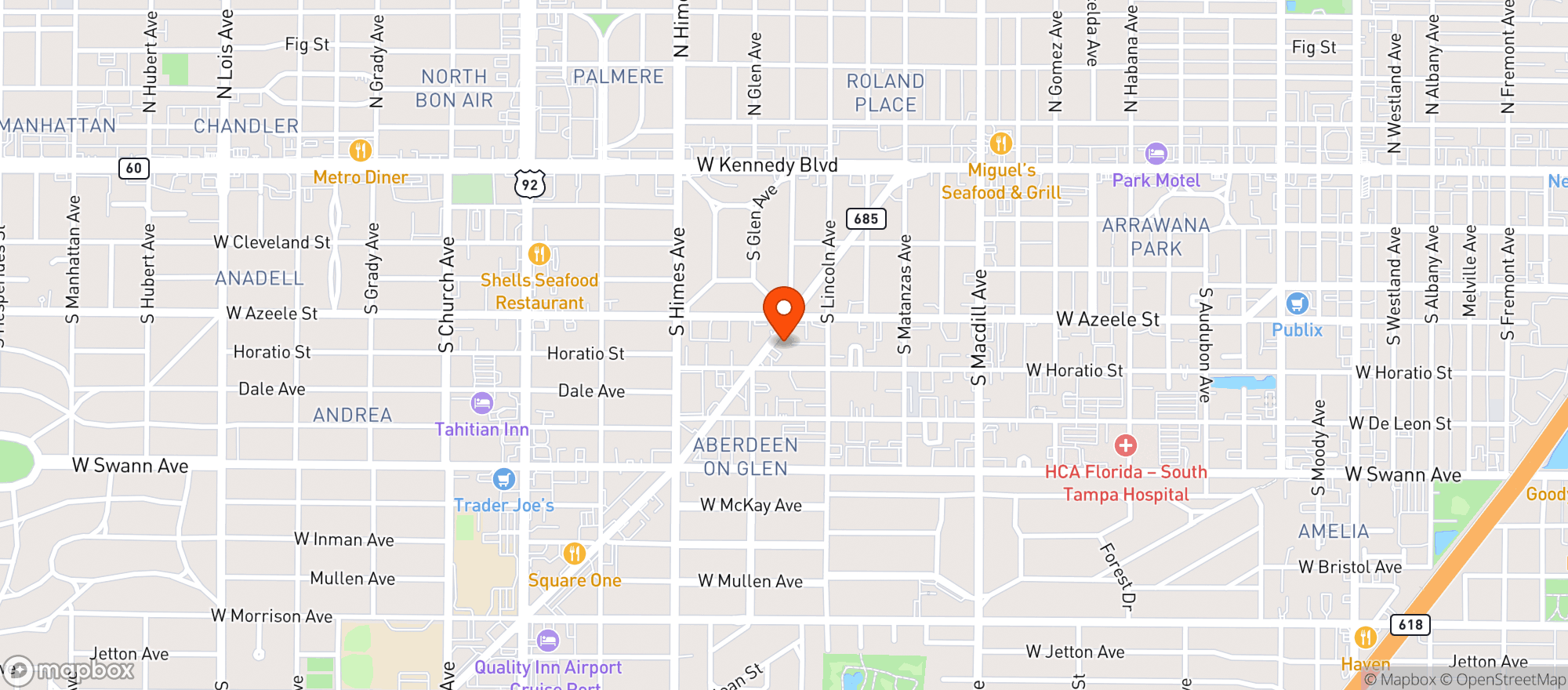 Map showing (c)s&s Food Mart