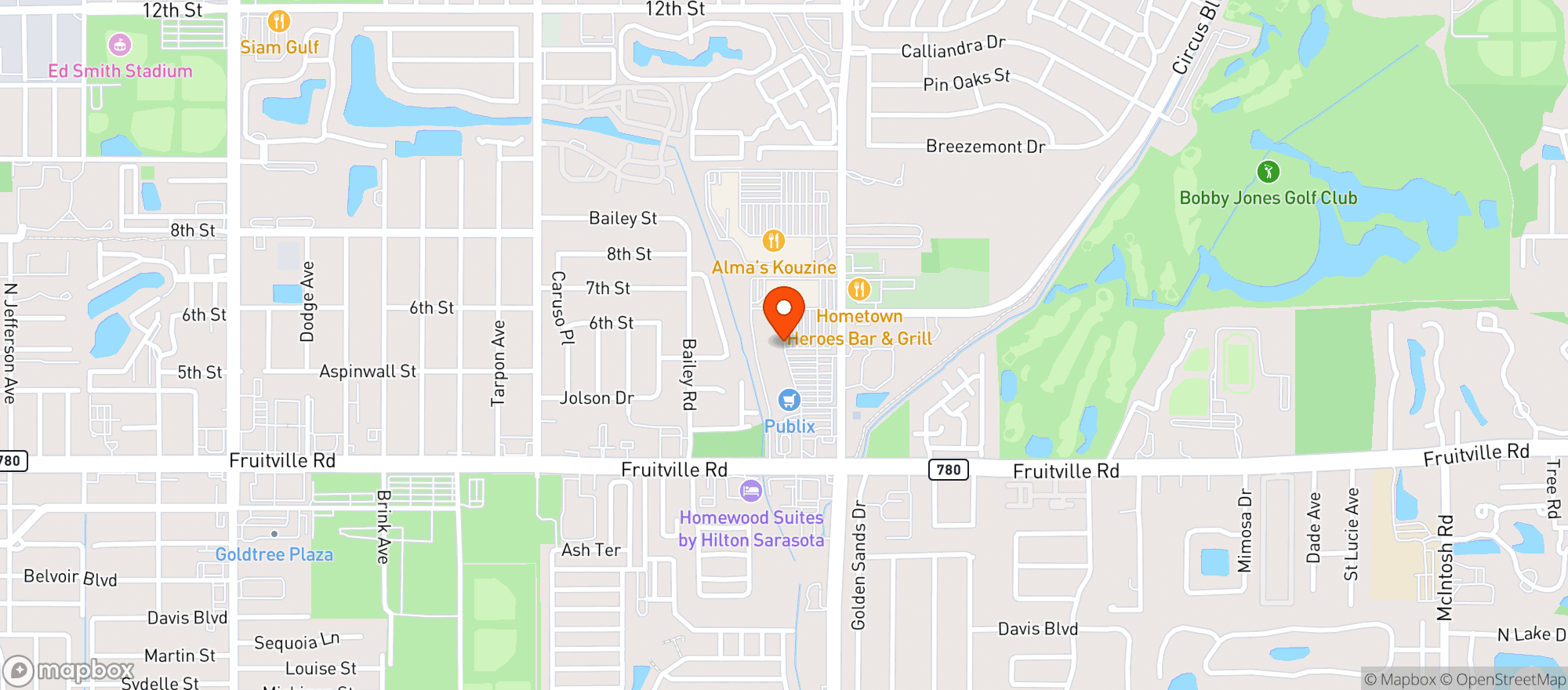 Map showing Publix Super Market