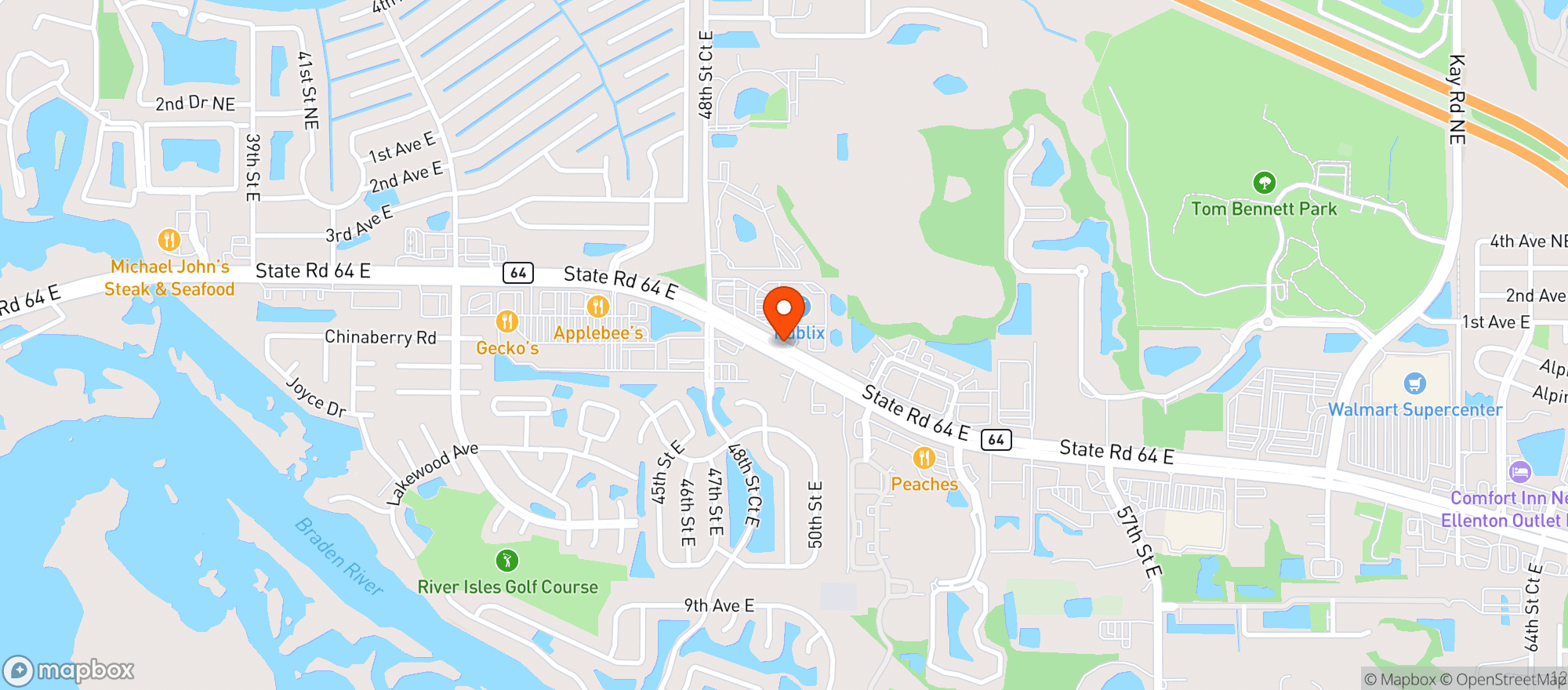 Map showing Publix Super Market