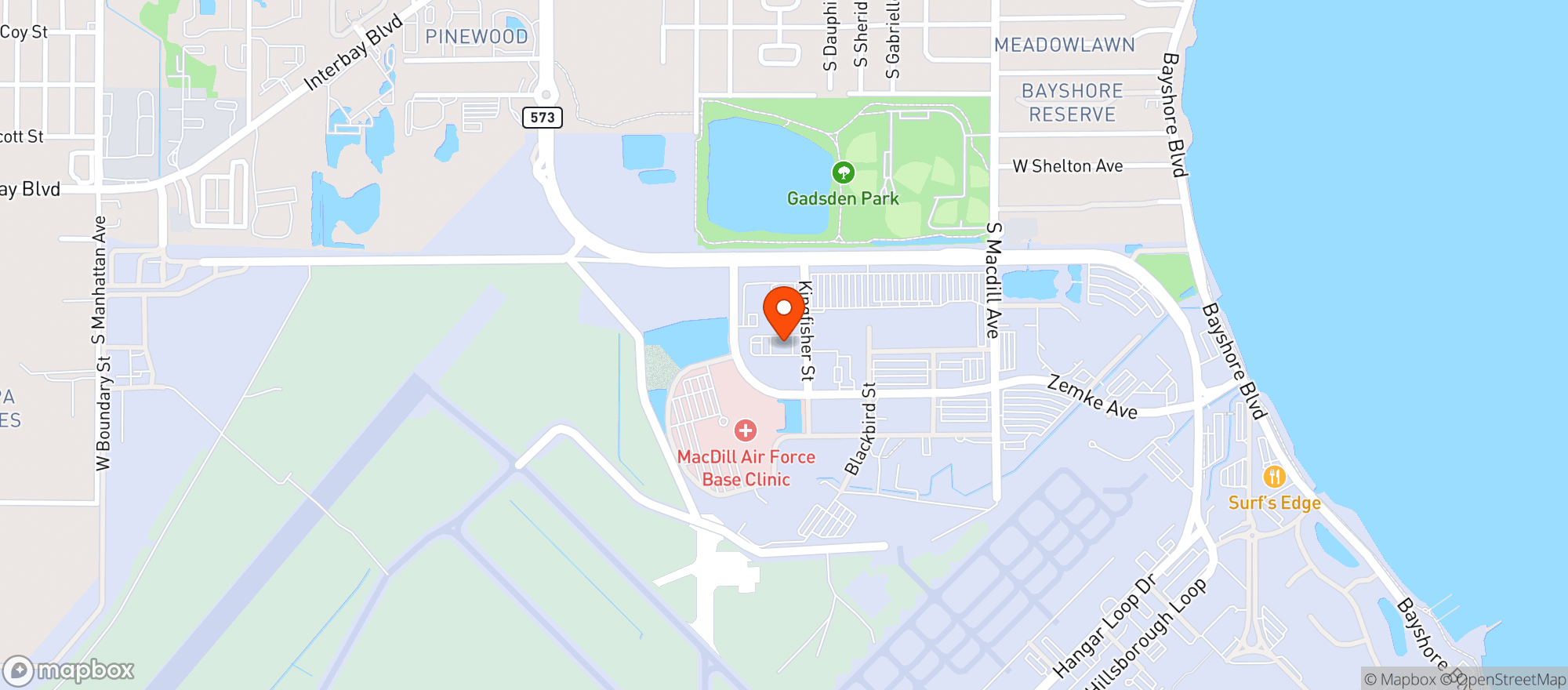 Map showing Macdill Afb
