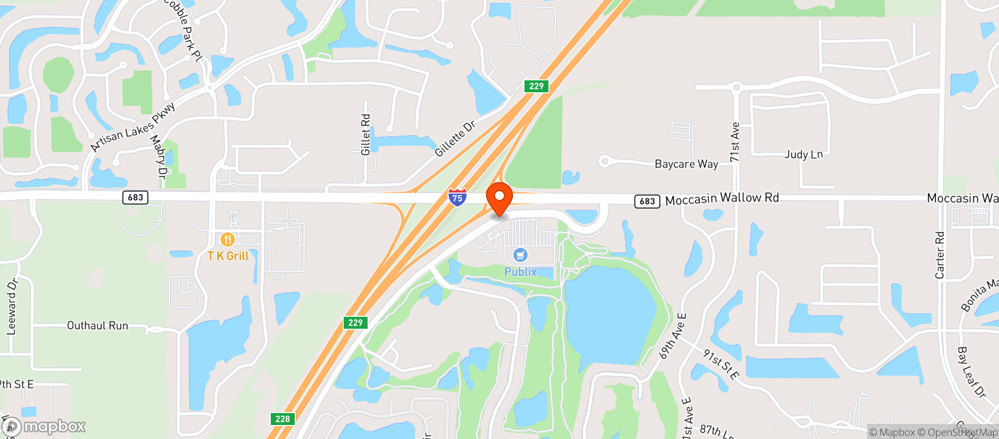 Map showing Publix Super Market