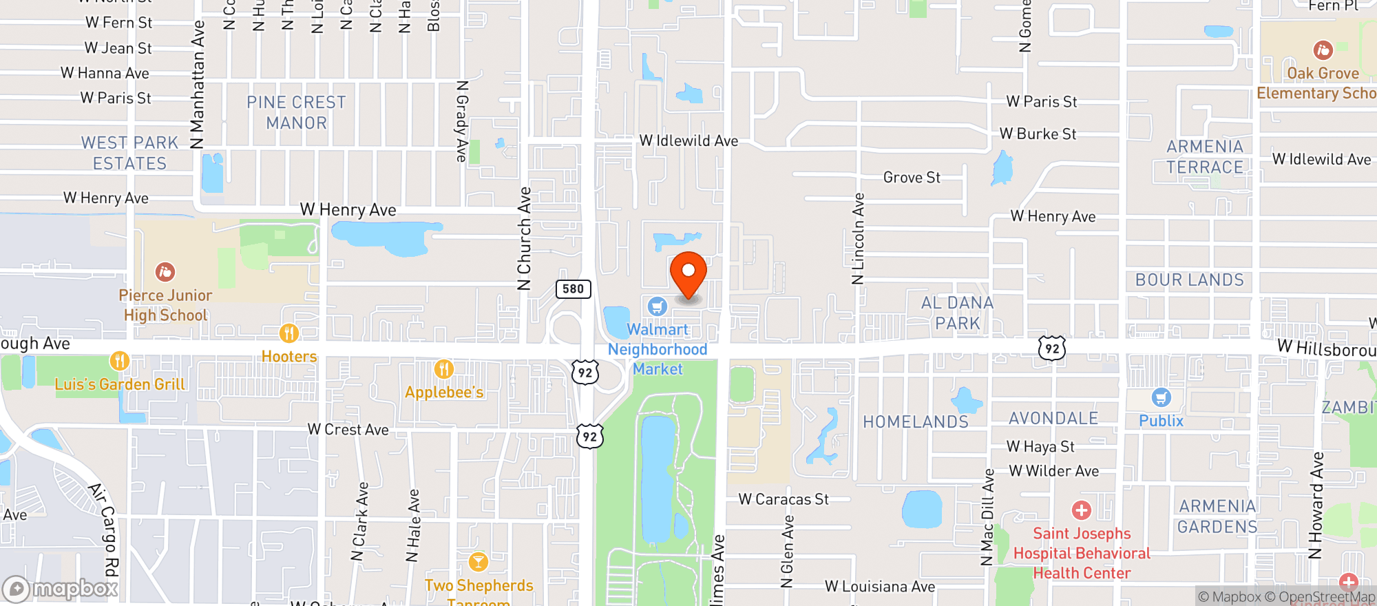 Map showing Liquor Depot Hillsborough