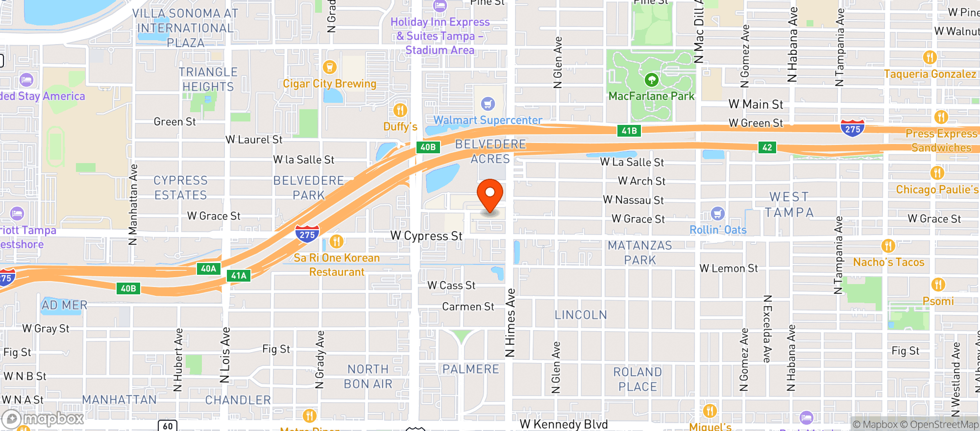 Map showing Colony Grill
