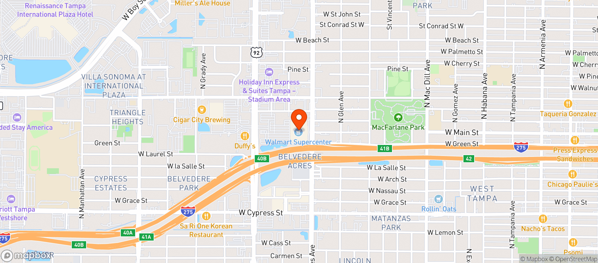 Map showing Walmart Supercenter