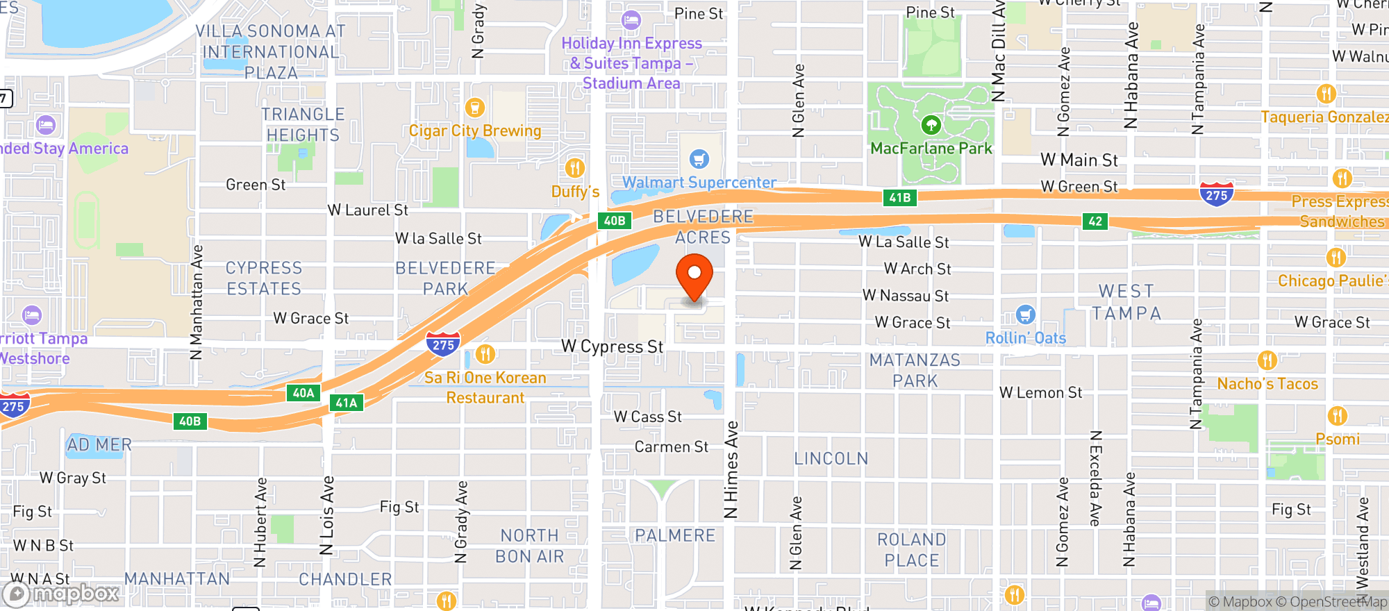 Map showing True Food Kitchen