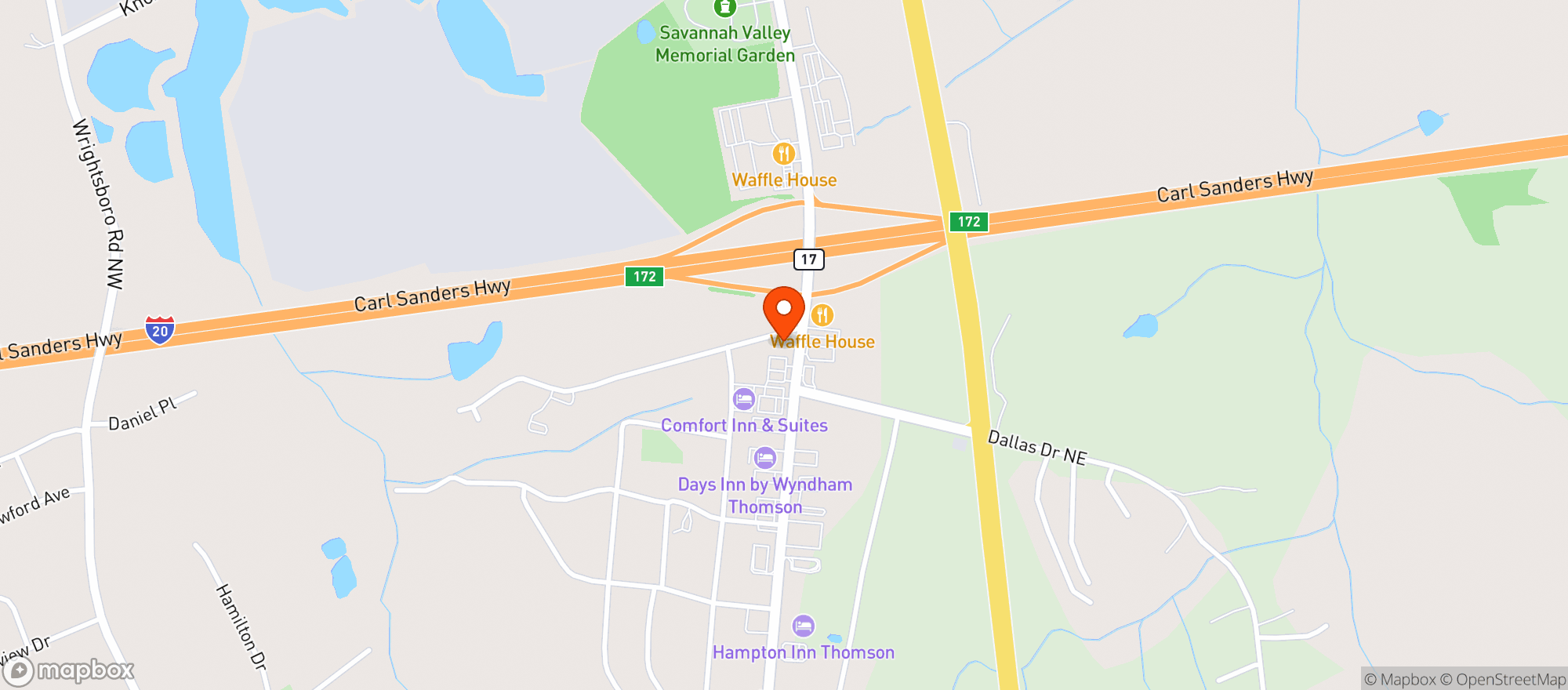 Map showing Lucky Food Mart