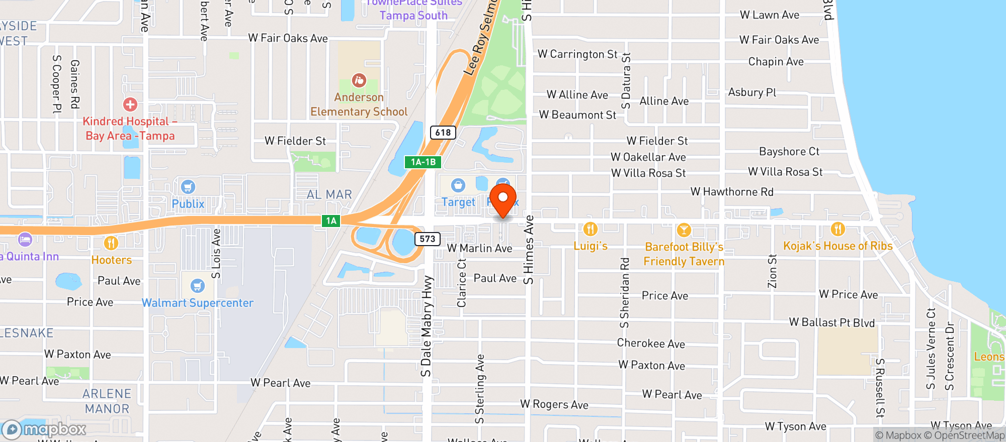 Map showing Publix Super Market