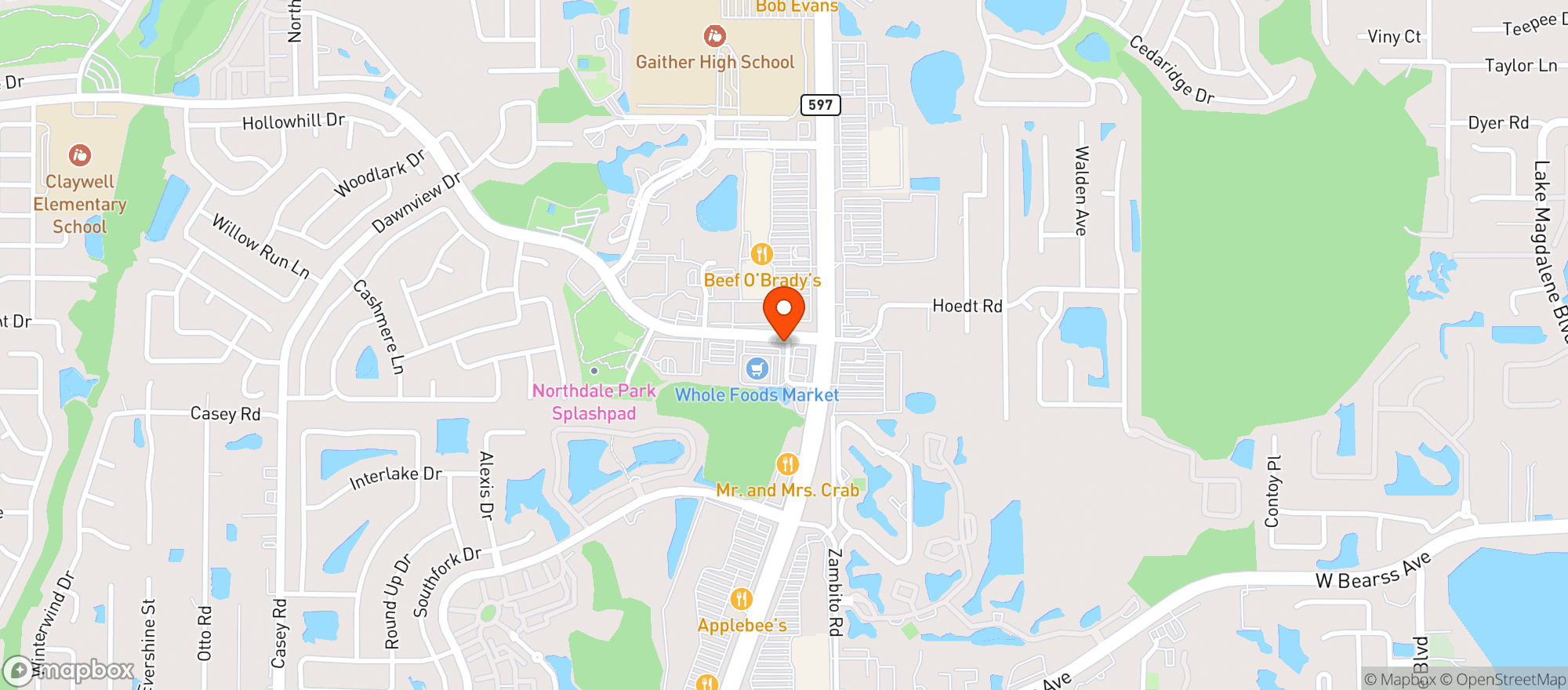 Map showing Whole Foods Market