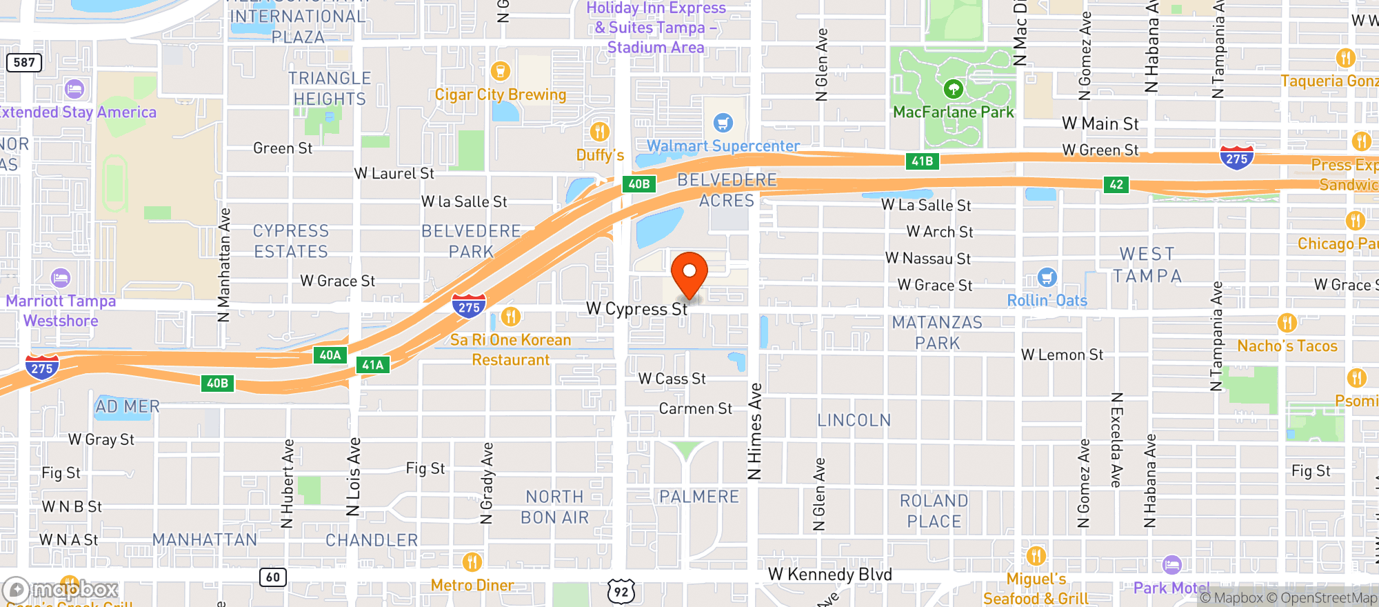 Map showing Ponte Modern American