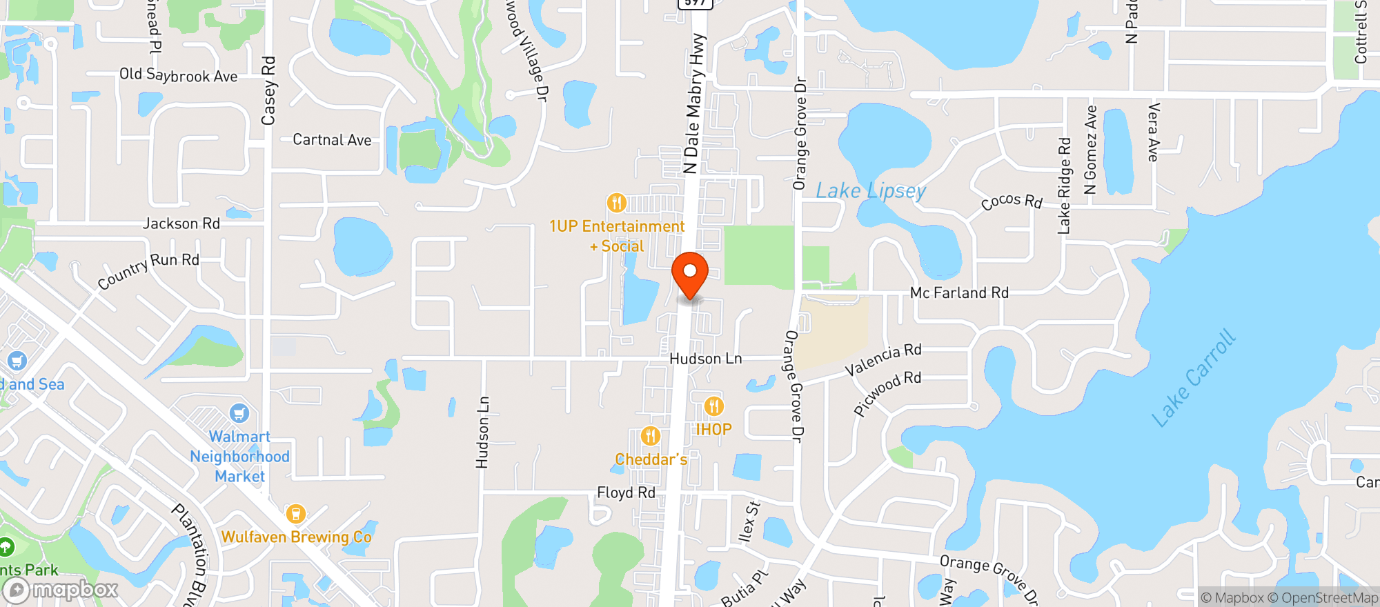 Map showing Carrollwood Package & Liquors