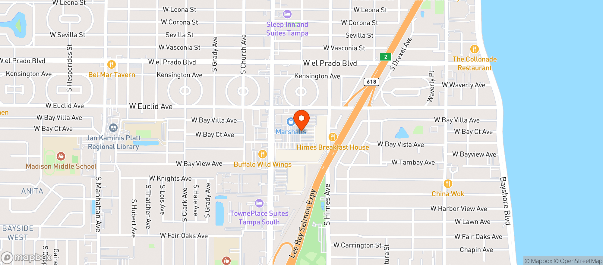 Map showing Publix Super Market