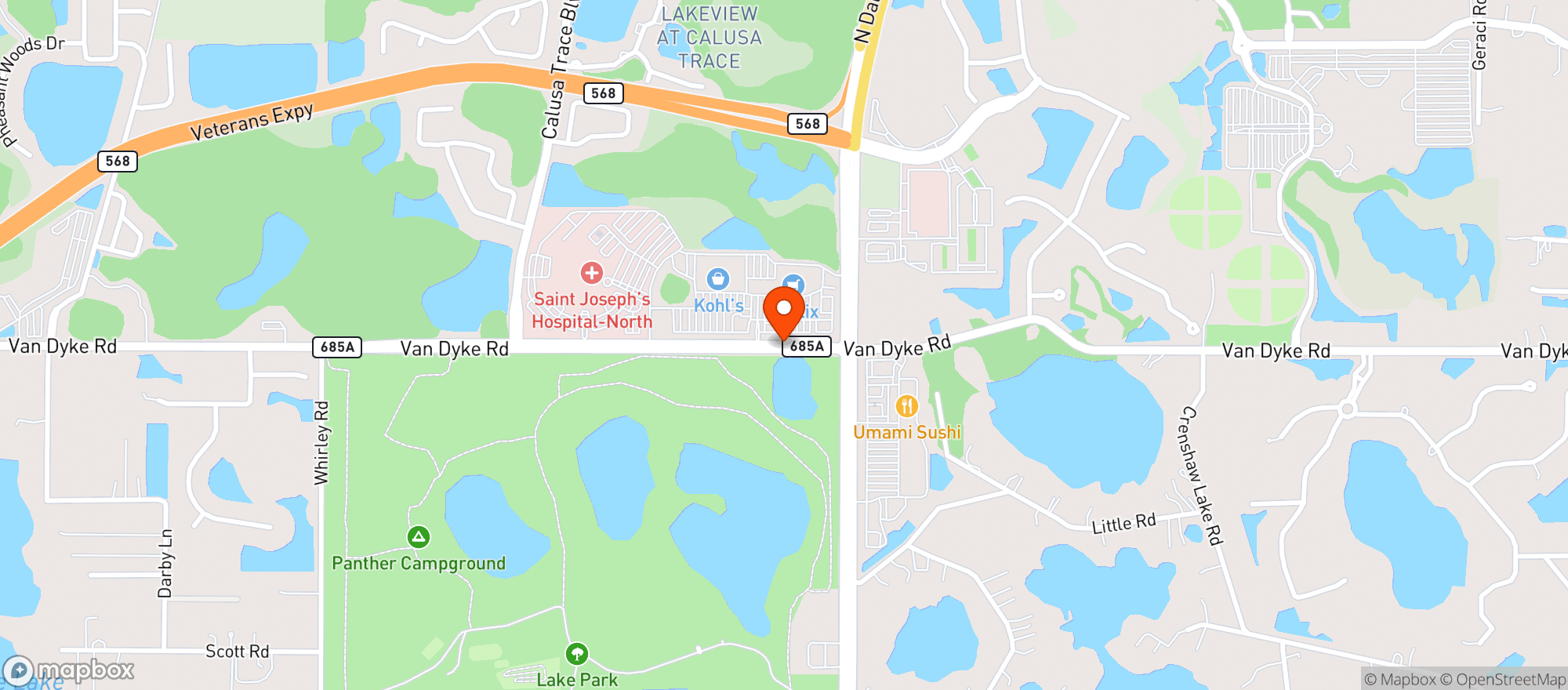 Map showing Publix Super Market