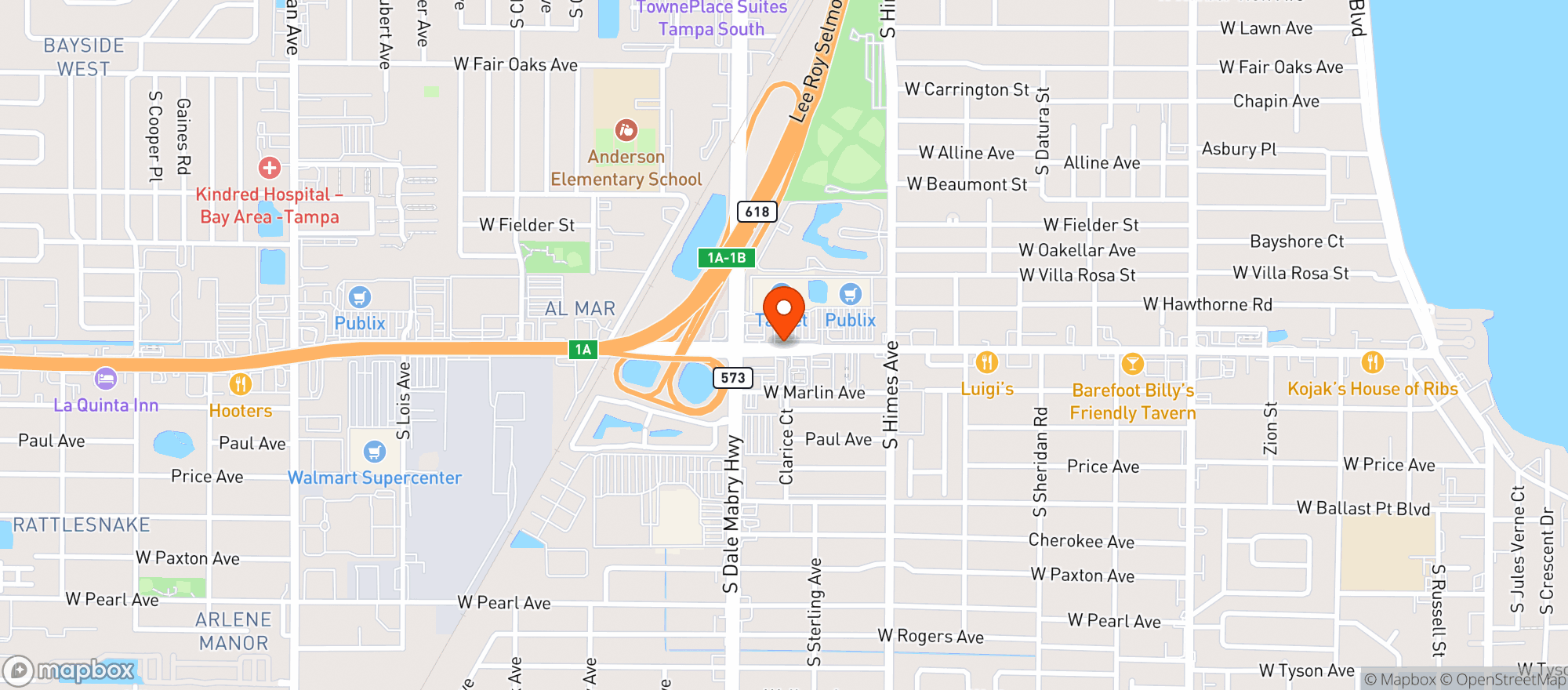 Map showing Target Store
