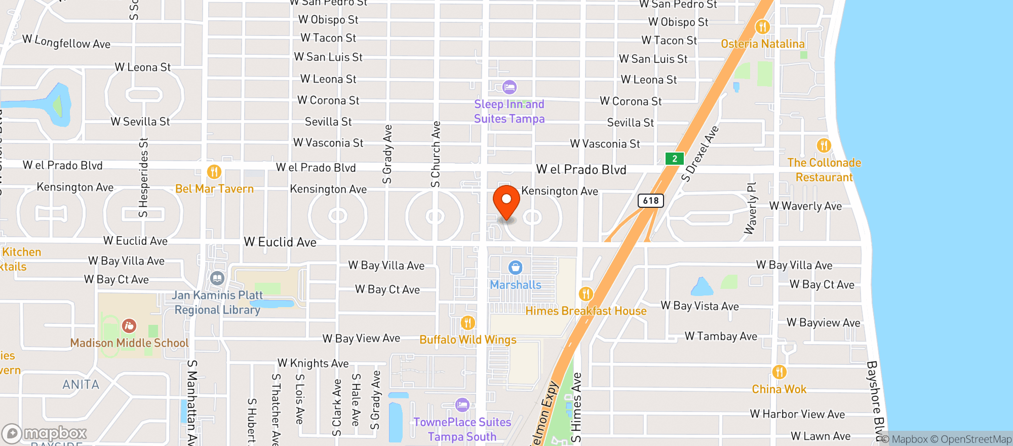 Map showing Circle K #9908-3585