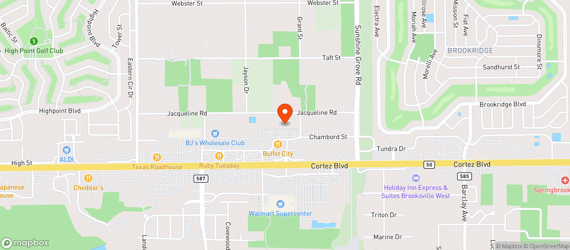 Map showing Sprouts Farmers Market - Brooksville (661)