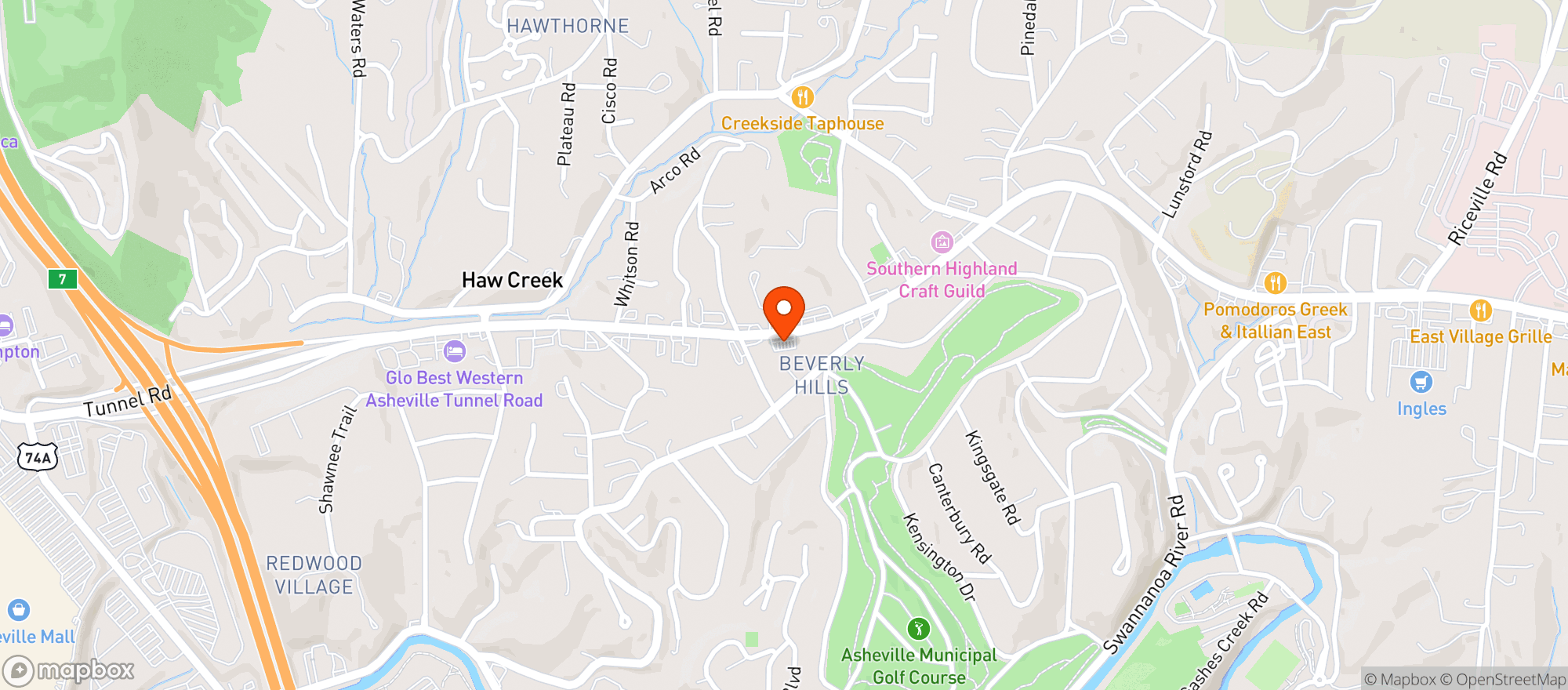 Map showing Enmarket 825 Tunnel Road