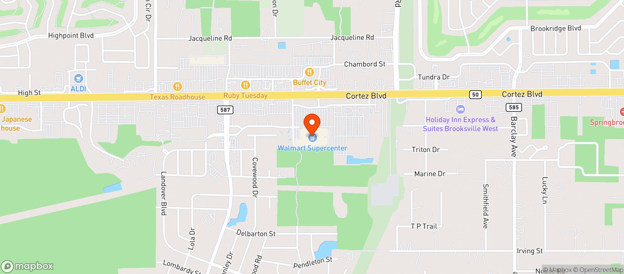 Map showing Walmart Supercenter #1213