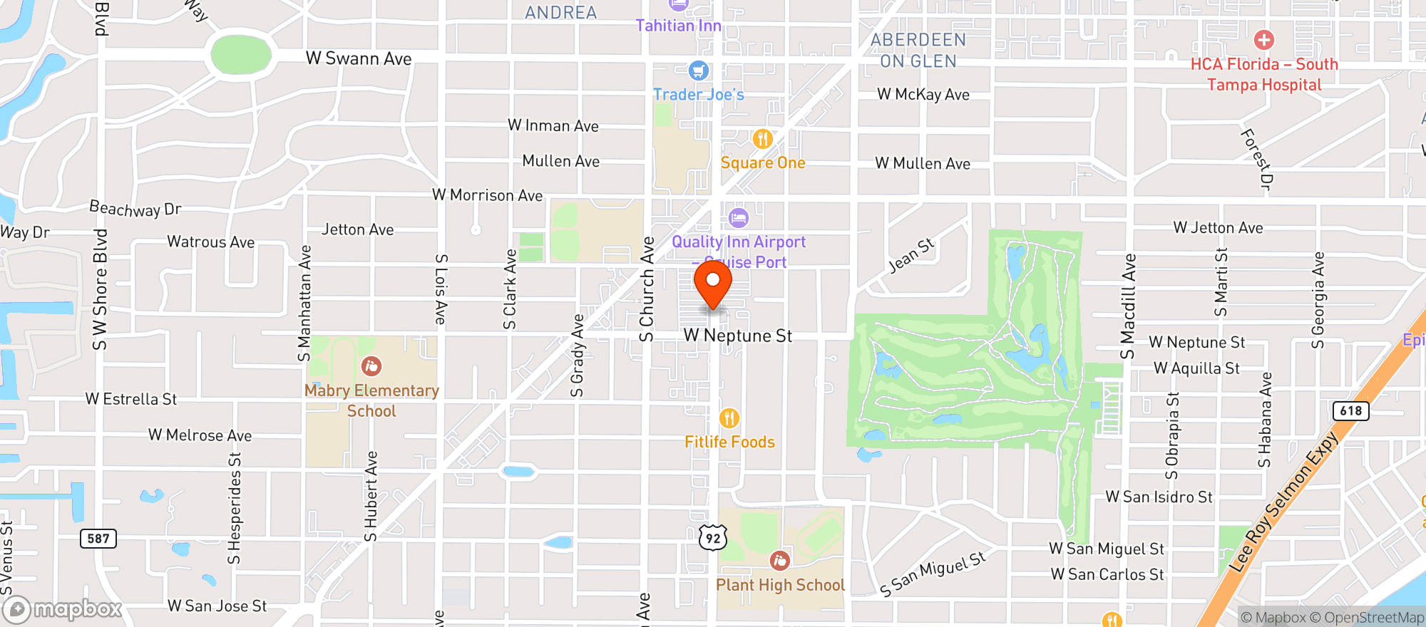 Map showing Publix Super Market