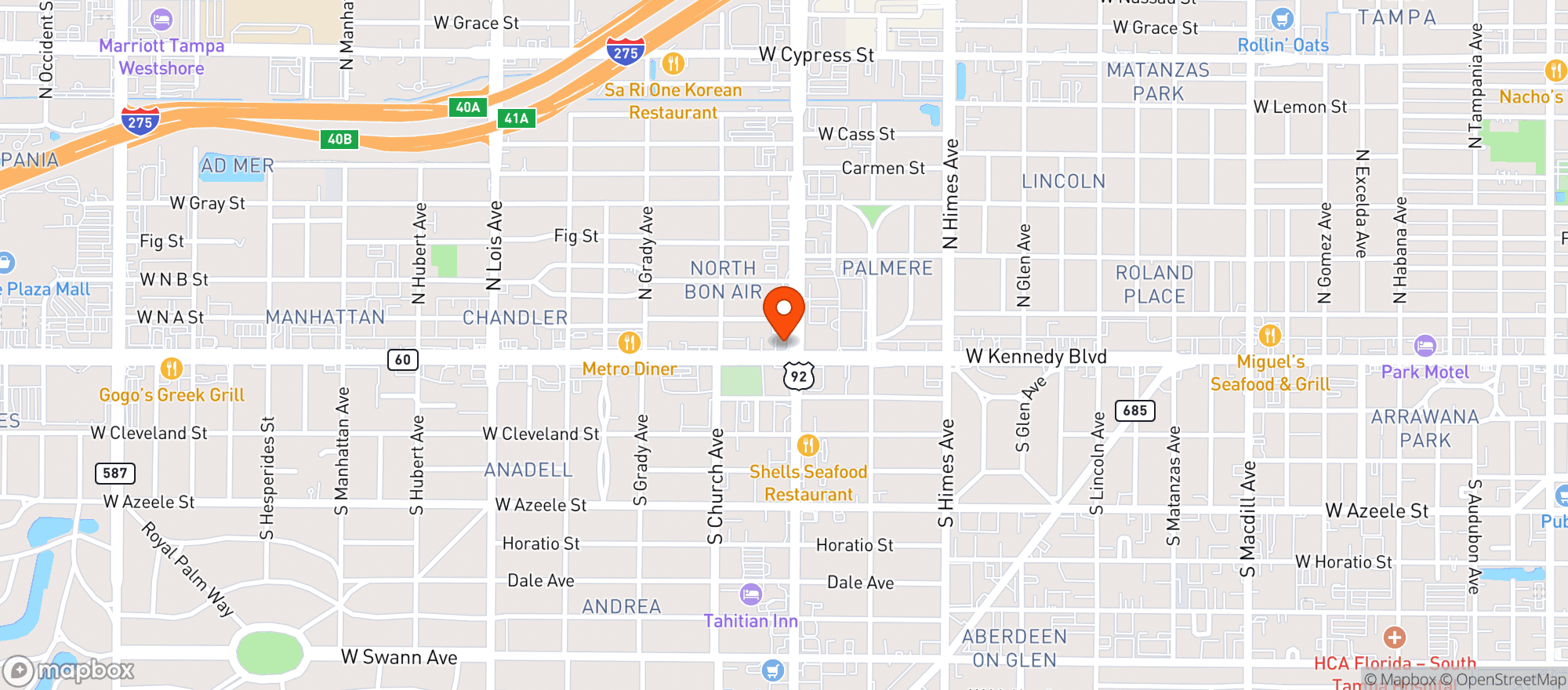 Map showing Vitamin Shoppe - Tampa